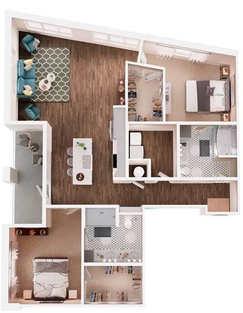 The Crown of Queen City Apartments in Charlotte, North Carolina B8 Floor Plan